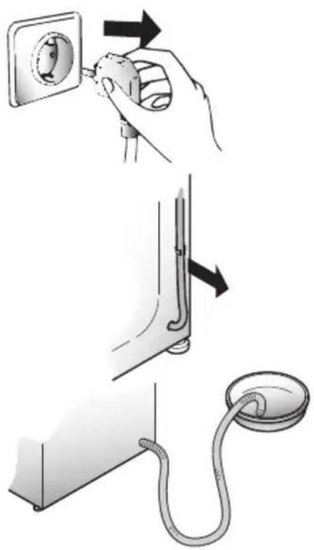 Diagram illustrating the installation of a wall-mounted electrical socket, showing hand positioning and cable connection steps.