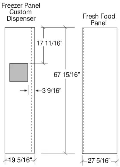 GE ZKHTSS1 - 3/4" thick panel with custom handle and/or ZWCD2 custom collar trim - 2