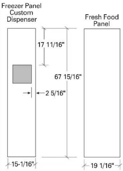 GE ZWSP36 - 3/4" thick panel with standard handle and/or ZWCD1 custom collar trim - 3