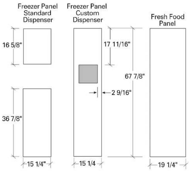 GE ZWSP36 - or Panels secured to 1/4" thick backing - 1