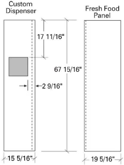 GE ZWSP36 - 3/4" thick panel with custom handle and/or ZWCD1 custom collar trim - 2