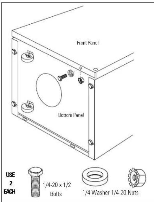 Front Panel Bottom Panel USE 2 EACH 1/4-20 x 1/2 Bolts 1/4 Washer 1/4-20 Nuts