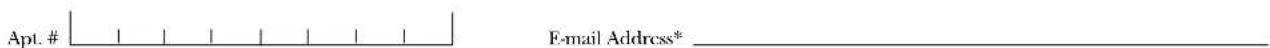 Apt. # E-mail Address* _