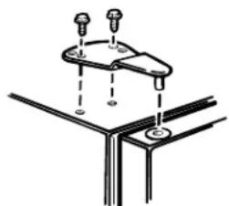 Technical line drawing of a mechanical clamp or bracket assembly (no text or symbols)