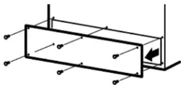 Pure technical diagram of a rectangular frame with internal arrows and a vertical line, no text or symbols present.