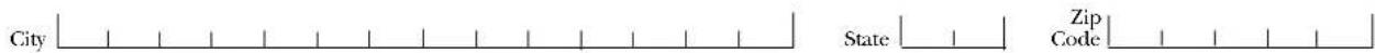 City State Zip Code
