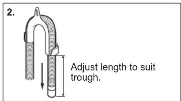 2. Adjust length to suit trough.