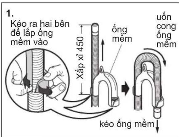1. Kéo ra hai bên để lắp ống mềm vào Xấp xỉ 450 ống mềm uốn cong ống mềm kéo ống mềm