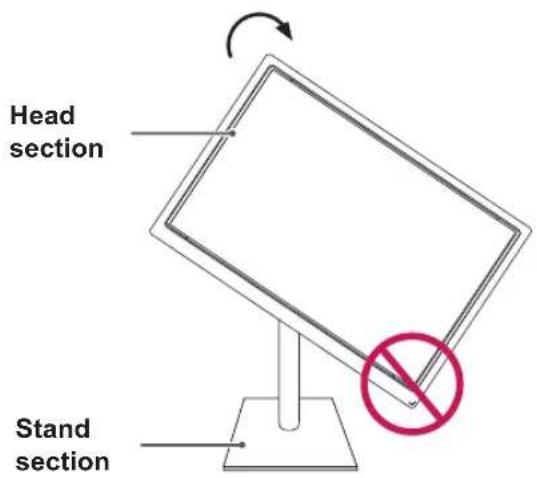 LG 24BK55WV - Using the Pivot function - 1