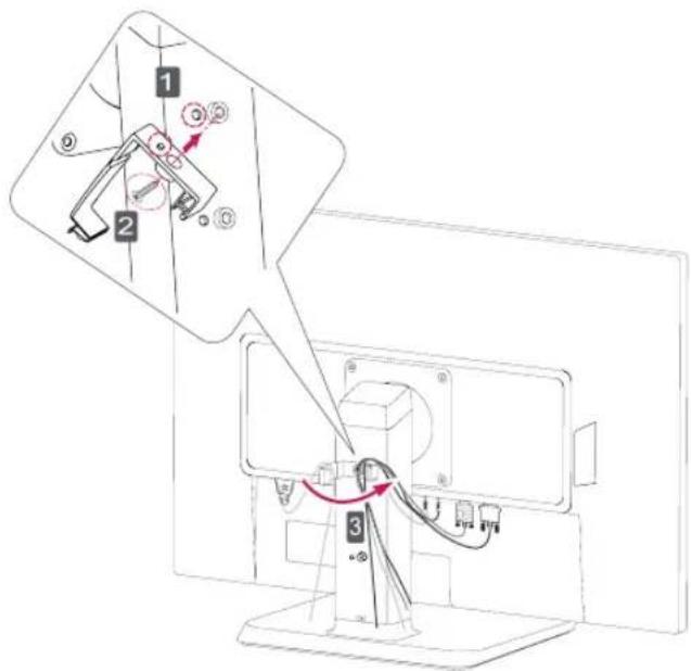 LG 24BK55WV - Using the cable holder - 1