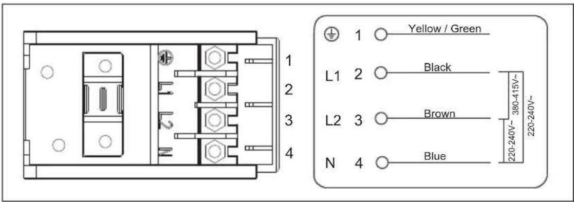 Eurom ECT600C4 - Connecting the hob to the mains power supply - 1