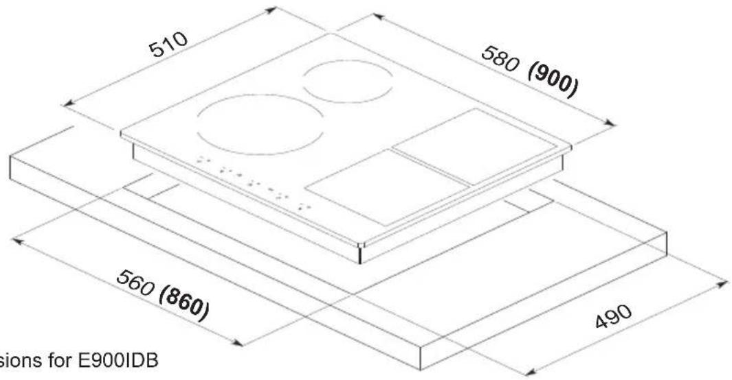 510 580 (900) 560 (860) 490 sions for E900IDB