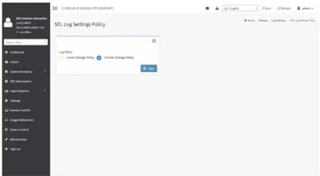 GIGABYTE R181-Z92 - SEL Settings Policy - 1