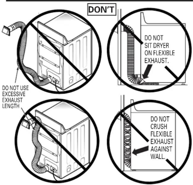GE Profile DPR483EAWW - USING FLEXIBLE METAL DUCTS - 2
