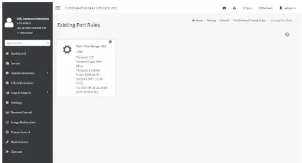GIGABYTE H261-PC0 - To view Existing Port Rules - 1