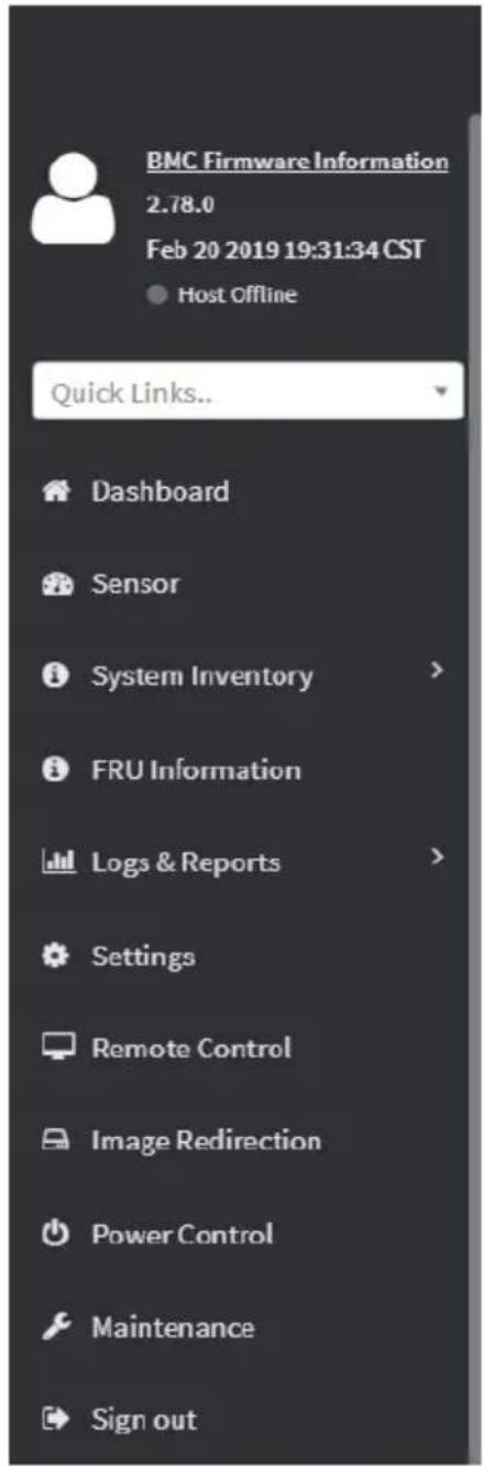 GIGABYTE H262-ZL2 - 1-6 Menu Bar - 1