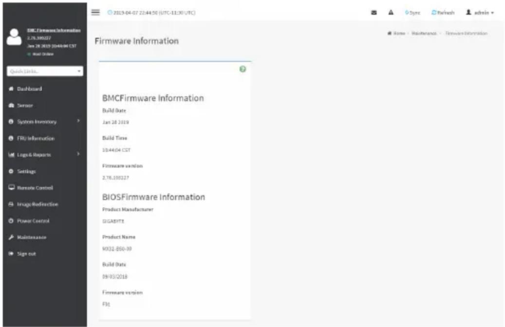 GIGABYTE H262-ZL2 - 2-10-5 Firmware Information - 1