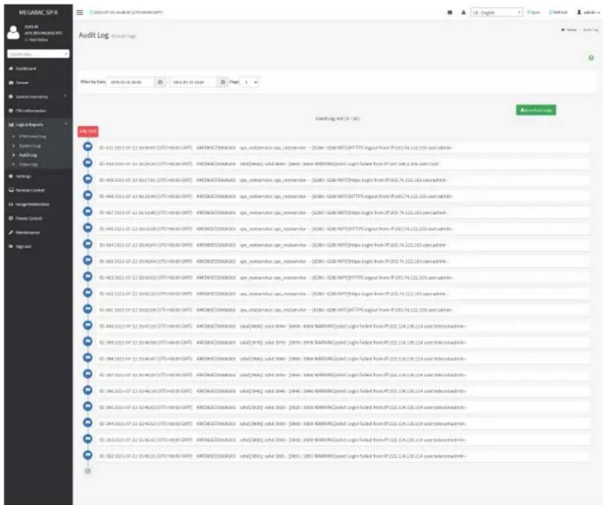 GIGABYTE H262-NO1 - 2-5-3 Audit Log - 1