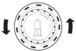 GE ZIS420NR - Replacing Type 2 bulbs in lamps located inside the light shield at the top of the fresh food compartment: - 1