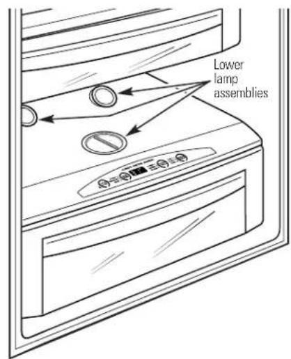 GE ZIS420NR - Replacing Type 2 bulbs in lamps located in the top of the Climate Control drawer: - 2