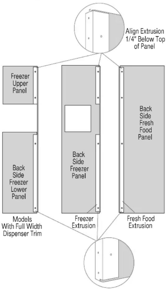 GE ZISW48DC - For models with full width dispenser trim and 2 piece freezer panels: - 2