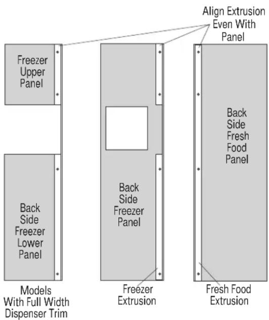 GE ZISB36DC - For models with full width dispenser trim and 2 piece freezer panels: - 2