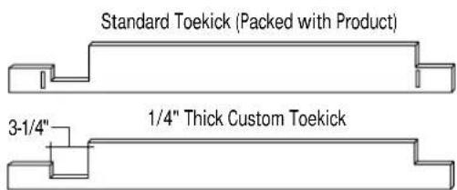 GE ZISB36DC - To raise or lower case trim to other installation heights: - 5