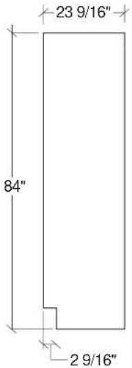 GE ZISB36DC - Side Panel or Filler Options (not to scale) - 2