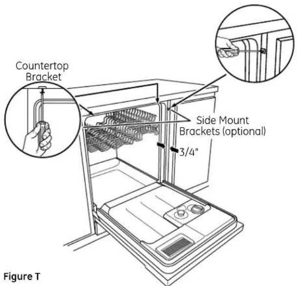 GE GSD1300NWW - IMPORTANT – Dishwasher must be centered in cabinet opening. Interference with cabinets or countertop will cause leaks and damage to the door panel and/or control panel. - 1