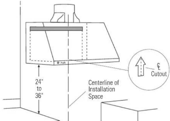 GE Profile JV935DWW - INSTALL HOOD ONTO WALL - 1