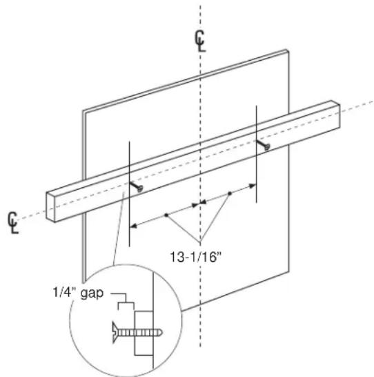 C 13-1/16" 1/4" gap