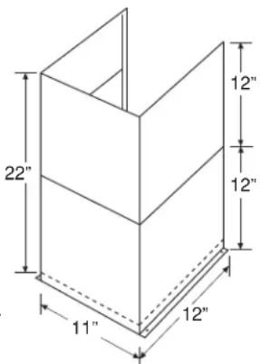 22" 12" 12" 11" 12"