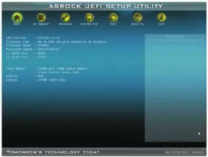 ASROCK A75iCafe - Main Screen - 1
