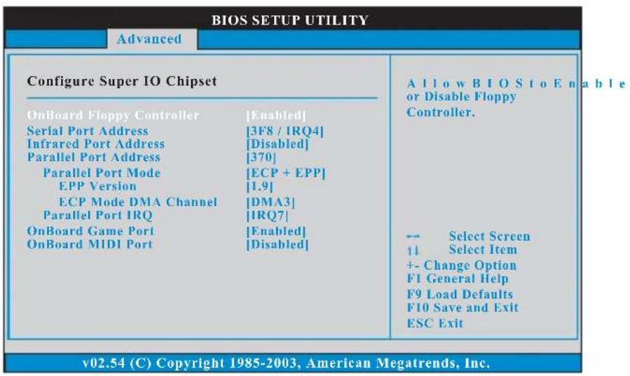ASROCK K8S8X - Super IO Configuration - 1