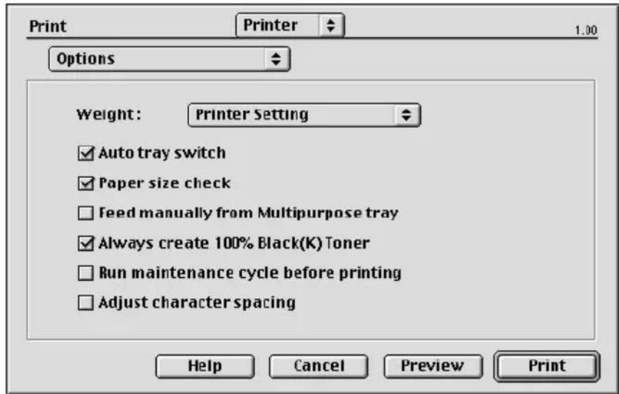 OKI C5800n - PRINT OPTIONS - OPTIONS - 1