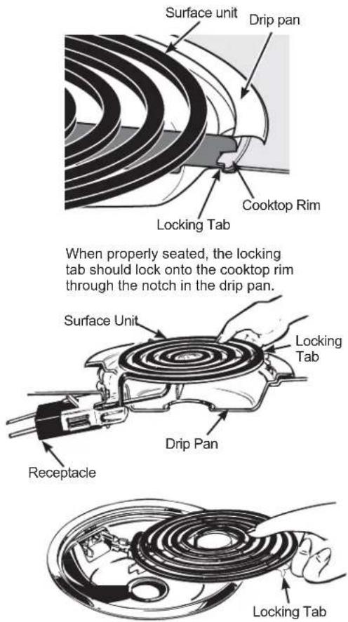 GE JBS30DKBB - To replace a surface unit: - 1