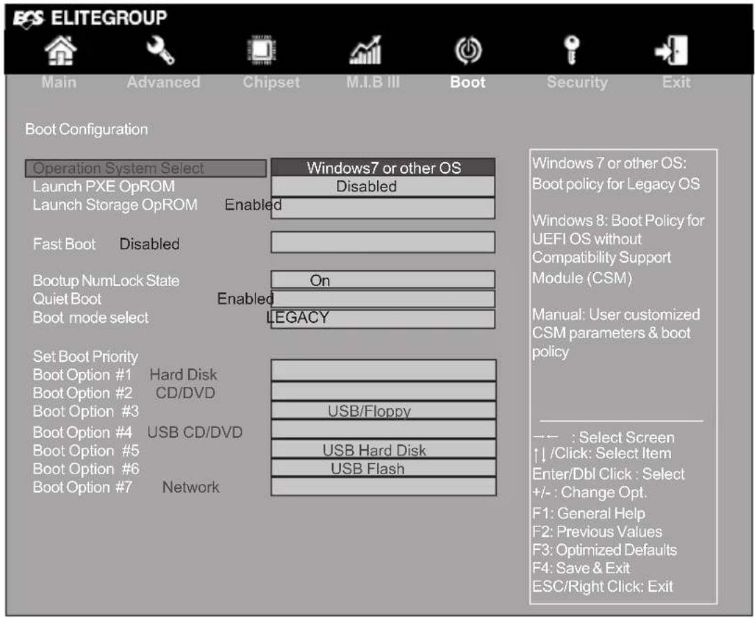 ECS H61H2-M8 - Boot Menu - 1