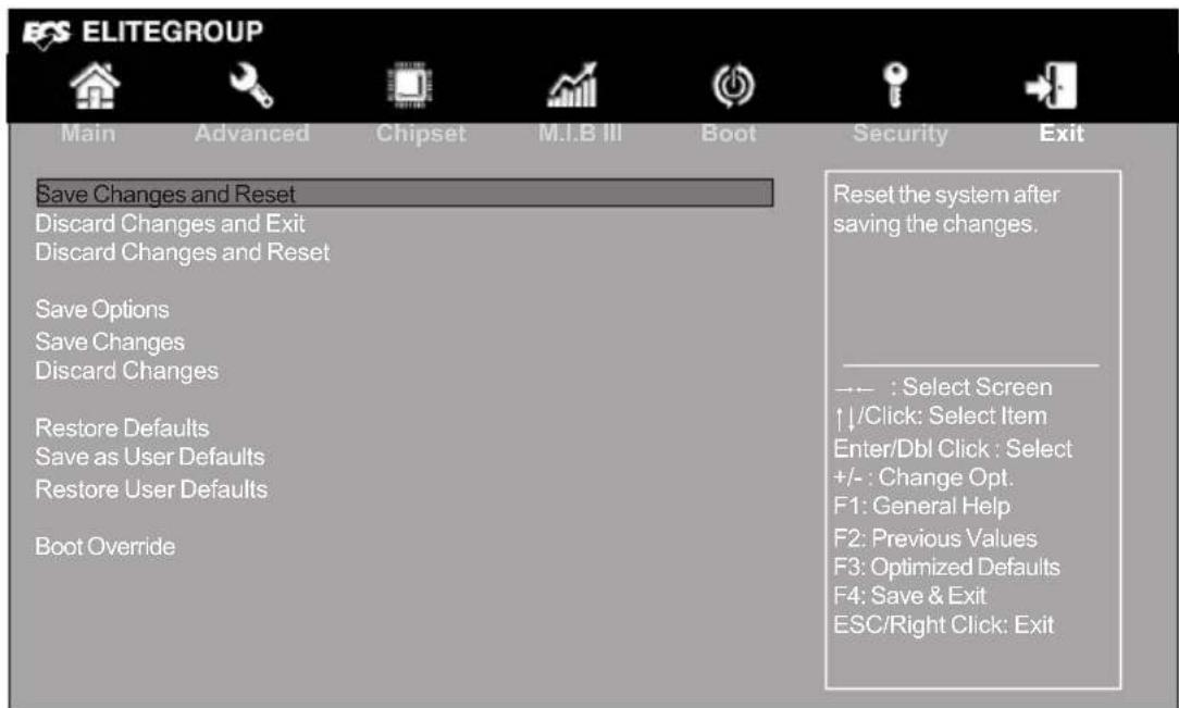 ECS H61H2-M8 - Exit Menu - 1