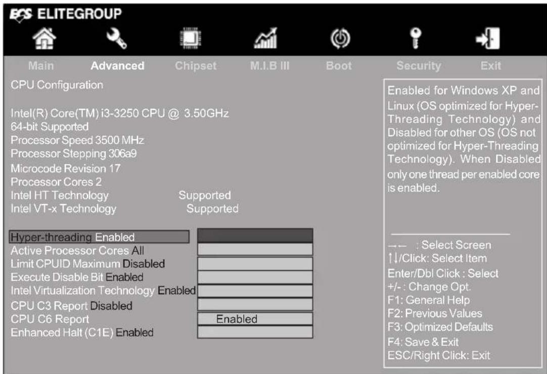 ECS H61H2-M8 - » CPU Configuration - 1