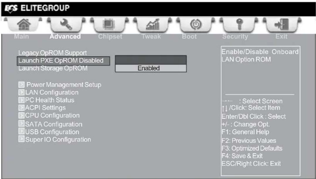 ECS CDC-TI - Advanced Menu - 1