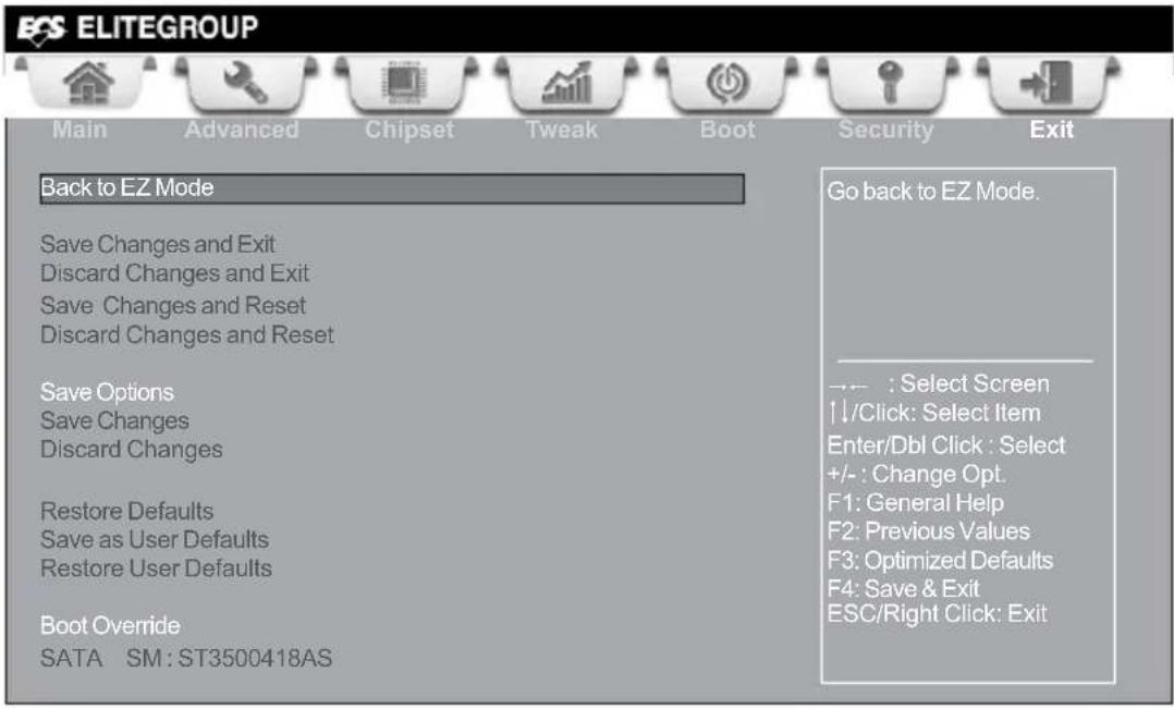 ECS CDC-TI - Exit Menu - 1