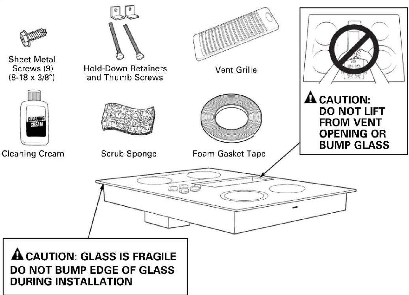 GE Profile JP989CDCC - PARTS INCLUDED (PACKED BELOW THE COOKTOP) - 1