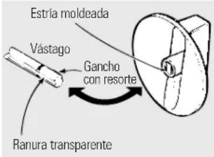 Estría moldeada Vástago Gancho con resorte Ranura transparente
