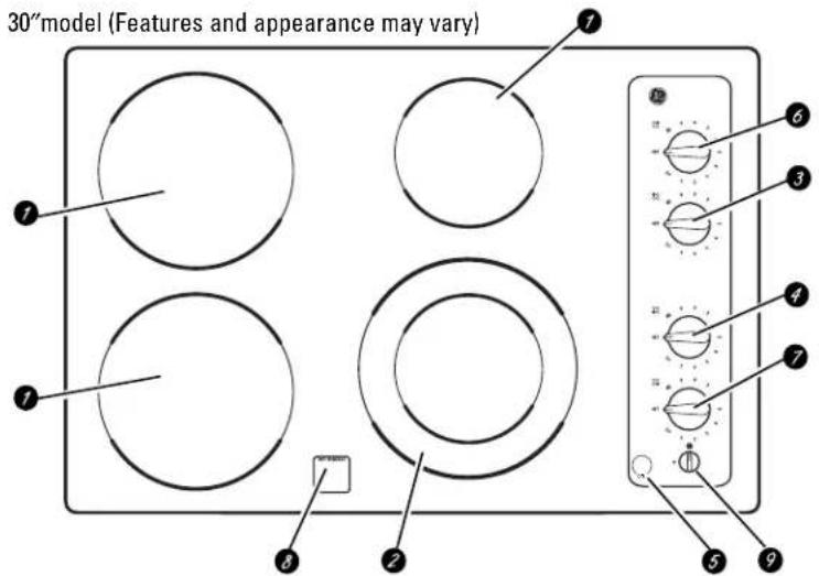 GE JP355TKWW - Features of your cooktop. ge.com - 2