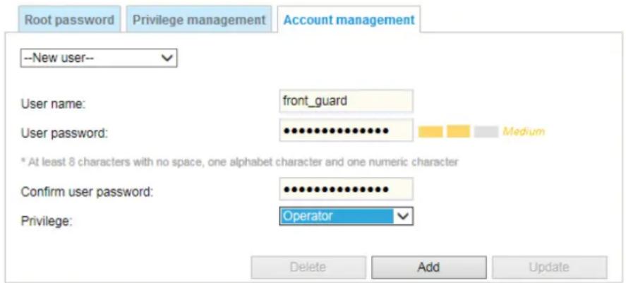 Vivotek FD9389-EHMV - Security > User accounts - 1