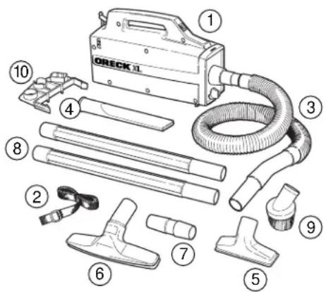 Oreck XL Compact BB877-RD - Parts Included - 1