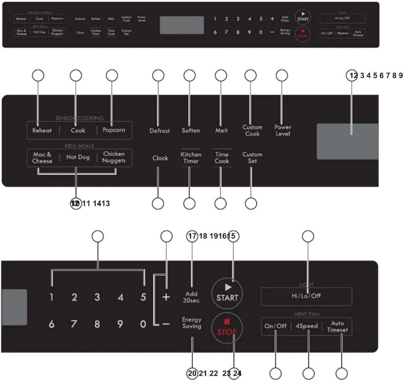 KENMORE 87587 - PANEL DE CONTROL DEL HORNO - 1