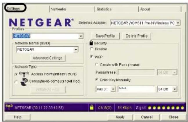 NETGEAR WGM511 - Configure the wireless network settings. - 1