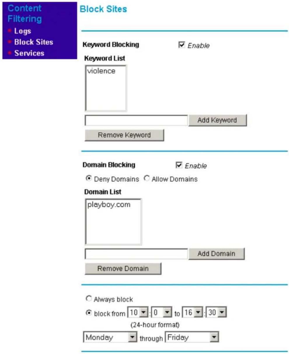 NETGEAR CG814M - Block Keywords and Domains - 1
