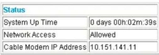 NETGEAR CG814M - Gateway Status - 2
